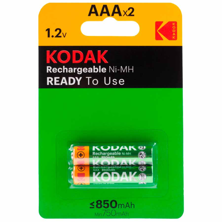 Kodak HR03 850mah Rechargeable K3AHRP-2/850mah NI-MH BL2