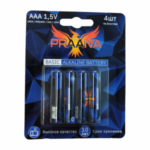 Praana AAA LR03 Basic Alkaline BL4