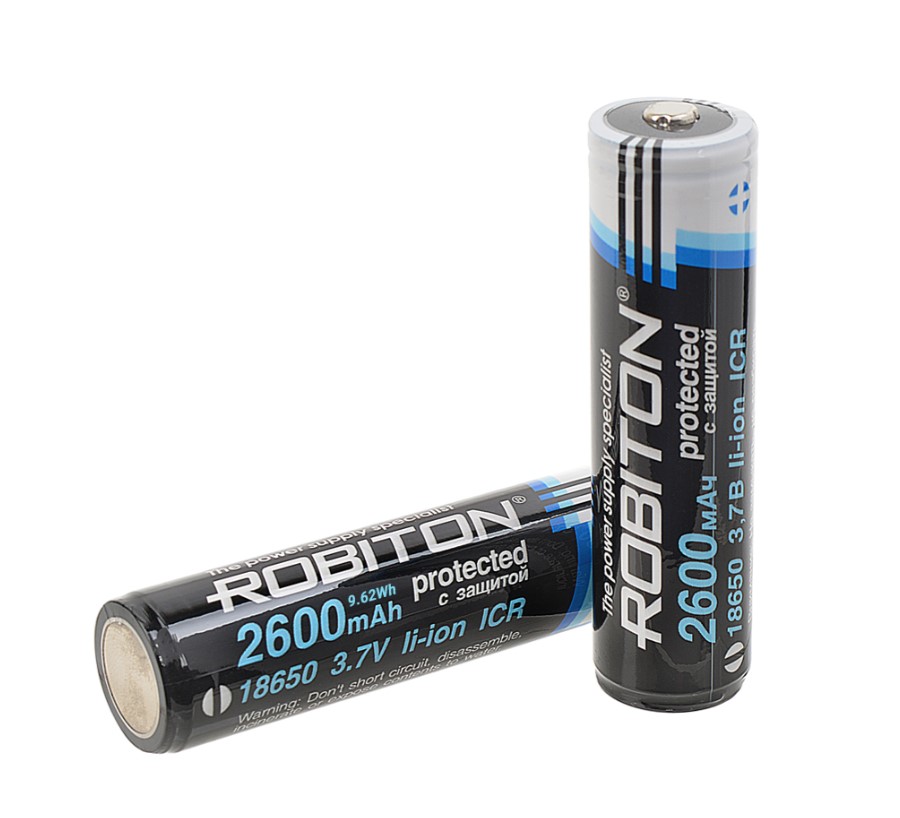 Картинка robiton 18650 2.6/li18650 (samsung icr18650) с защитой pk1 в Киликс