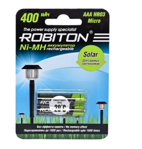 Robiton HR03 400mah 400MHAAA-2 SOLAR NI-MH BL2