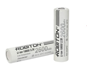 Robiton 18650 LI186NP2600LT 35А (INR18650-P26A) низкотемпературный без защиты PK1 Robiton 18650 LI186NP2600LT 35А (INR18650-P26A) низкотемпературный без защиты PK1