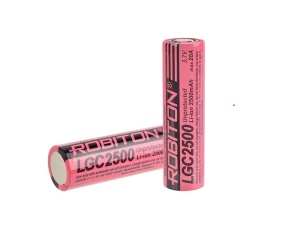 Robiton 18650 LGC2500 20А (LG 18650HE2) без защиты PK1 Robiton 18650 LGC2500 20А (LG 18650HE2) без защиты PK1