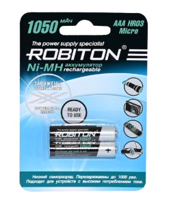 Robiton HR03 1050mah RTU1050MHAAA-2 NI-MH BL2 Robiton HR03 1050mah RTU1050MHAAA-2 NI-MH BL2