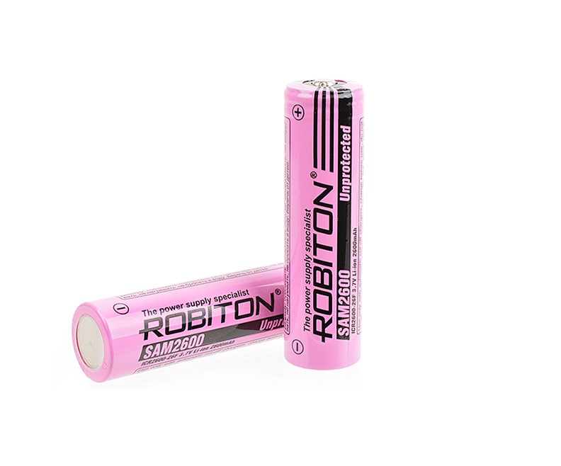 Картинка robiton 18650 sam2600 high top (samsung icr2600mah) без защиты с высоким контактом pk1 в Киликс