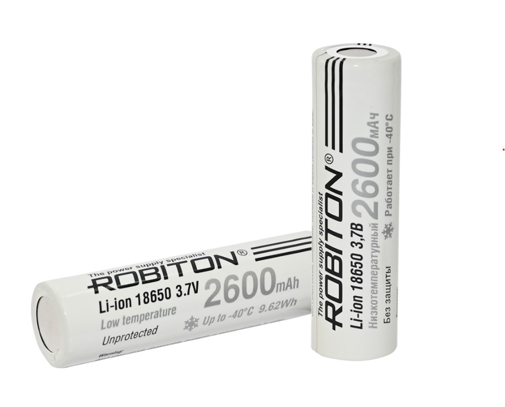 Картинка robiton 18650 li186np2600lt 35а (inr18650-p26a) низкотемпературный без защиты pk1 в Киликс