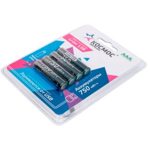 Картинка космос li-ion aaa 750mah kocr03li750mwh4bl bl4 в Киликс