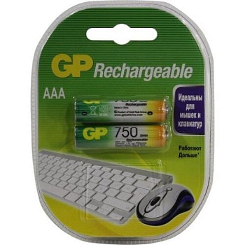 GP HR03 750mah 75AAAHC-2DECRC2 NI-MH BL2